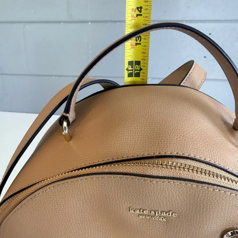 Kate Spade Sylvia Medium Backpack Blush Beige Leather Top Handle Bag